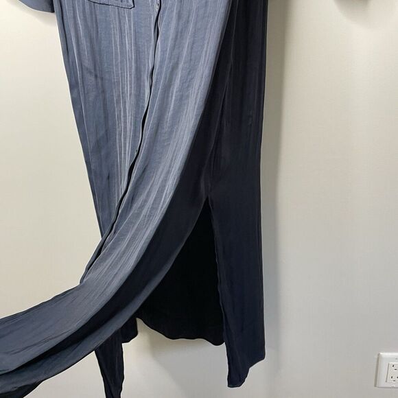 MADEWELL Midi Dress Women Medium Deep Indigo NEW Satin Utility NR775 *No Belt* - Picture 8 of 14